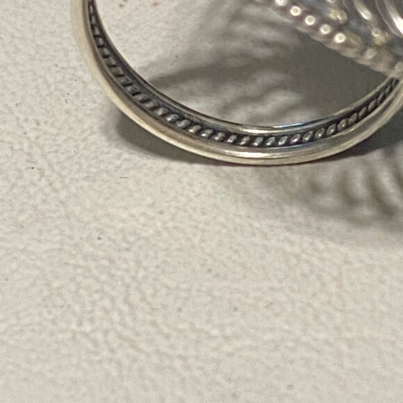 Ring Size 9 Larimar Circular Wave Design Sterling Silver Stamped 925 Vintage Jew - Picture 12 of 12